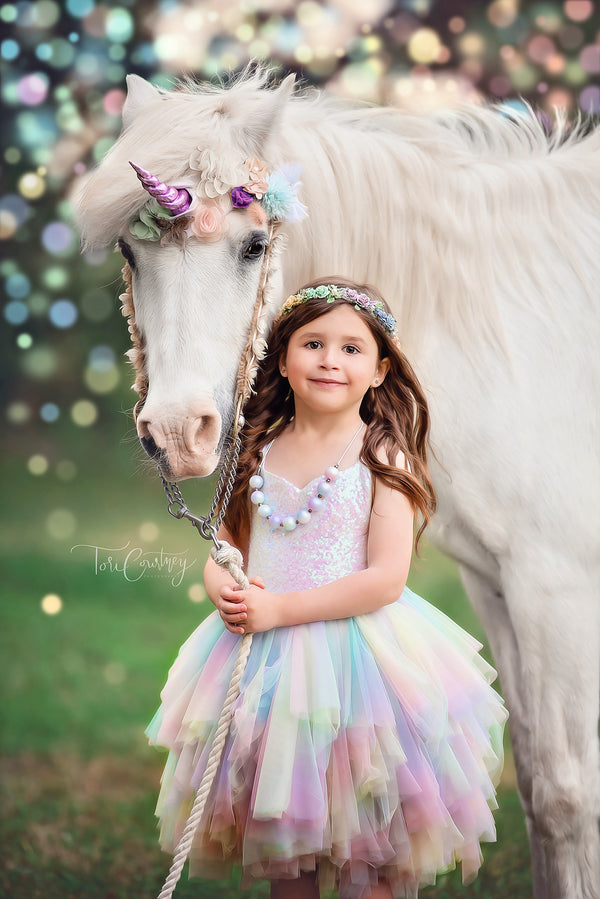 PRE-ORDER: Pastel Rainbow Boho Fairy Dress