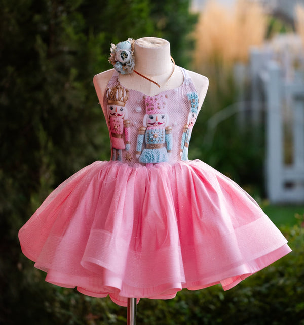 READY to SHIP Sale: Size 5, fits 3-7: Pink Glitter Nutcracker