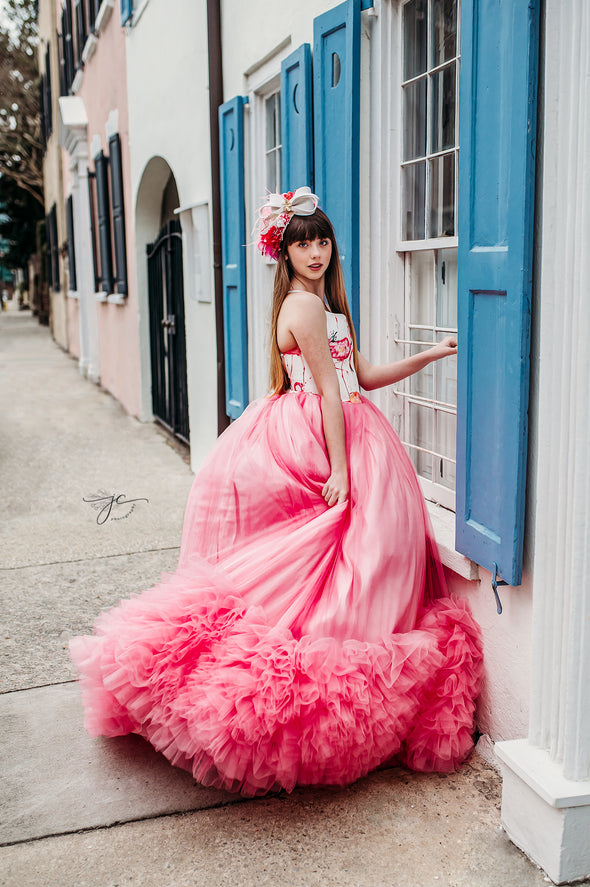 RESERVED for Little Dreamers INSIDERS: Traveling Rental Dress: The "Pink Flamingo" Gown: Size 14: Fits Youth 10-Petite 16