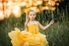 RESERVED for Little Dreamers INSIDERS: Traveling Rental Dress: "Sunny" High/Low: Size 10, fits sizes 7-12