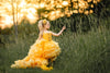 RESERVED for Little Dreamers INSIDERS: Traveling Rental Dress: "Sunny" High/Low: Size 10, fits sizes 7-12
