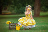 RESERVED for Little Dreamers INSIDERS: Traveling Rental Dress: "Lucy Lemon" Size 3/4, fits sizes 2-6