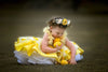 RESERVED for Little Dreamers INSIDERS: Traveling Rental Dress: "Lucy Lemon" Size 3/4, fits sizes 2-6