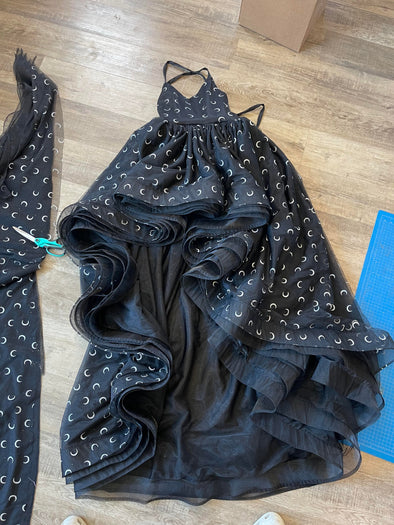 RESERVED for Little Dreamers INSIDERS: Traveling Rental Dress: The "Selene High/Low Gown": Size 12, fits sizes 8-petite 16