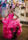 RESERVED for Little Dreamers INSIDERS: Traveling Rental Dress: The "Hot Pink Glam": Size 10, fits sizes 7-12
