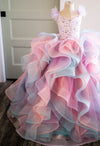 RESERVED for Little Dreamers INSIDERS: Traveling Rental Dress: "Lavender Stars" with Cotton Candy Waterfall Overlay (REMOVABLE): Size 8, fits 6-10