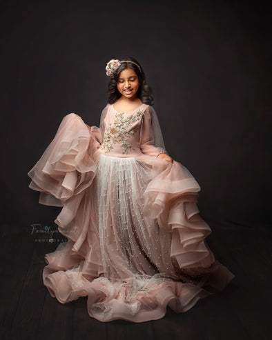 RESERVED for Little Dreamers INSIDERS: Traveling Rental Dress: "Aurora Rose": Size 10/12, fits sizes 8-14