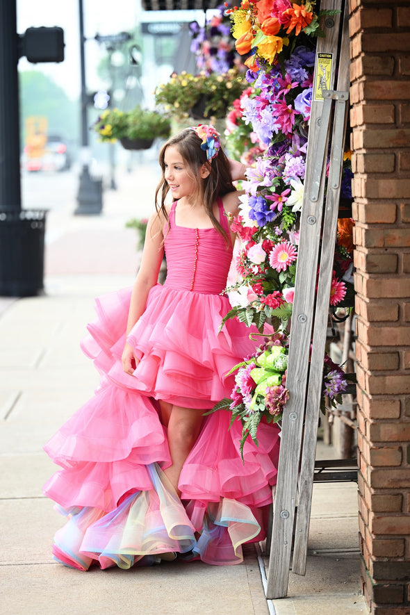 RESERVED for Little Dreamers INSIDERS: Traveling Rental Dress: The "Hot Pink Glam": Size 10, fits sizes 7-12