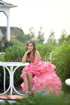RESERVED for Little Dreamers INSIDERS: Traveling Rental Dress: The "Hot Pink Glam": Size 10, fits sizes 7-12