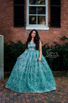Traveling Rental Dress: The "Silver Sage" Gown: Size 16, fits youth 10-Adult M/L (NEW BODICE STYLE!!!)