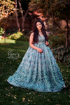 Traveling Rental Dress: The "Silver Sage" Gown: Size 16, fits youth 10-Adult M/L (NEW BODICE STYLE!!!)