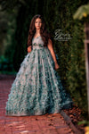 Traveling Rental Dress: The "Silver Sage" Gown: Size 16, fits youth 10-Adult M/L (NEW BODICE STYLE!!!)