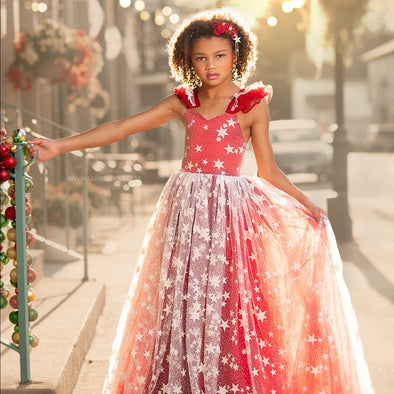 READY TO SHIP: Christmas Star in RED: REMOVABLE Flutter Sleeves INCLUDED