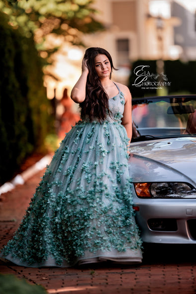 Traveling Rental Dress: The "Silver Sage" Gown: Size 16, fits youth 10-Adult M/L (NEW BODICE STYLE!!!)