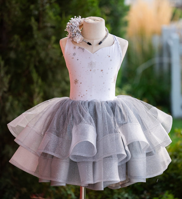 RTS Sale: Size 8, fits 6-10: 'Silver Snowflakes'