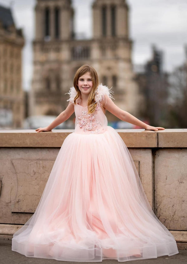 Traveling Rental Dress: The "Blushing in Spring" Gown: Size 10, fits youth 7-petite 14