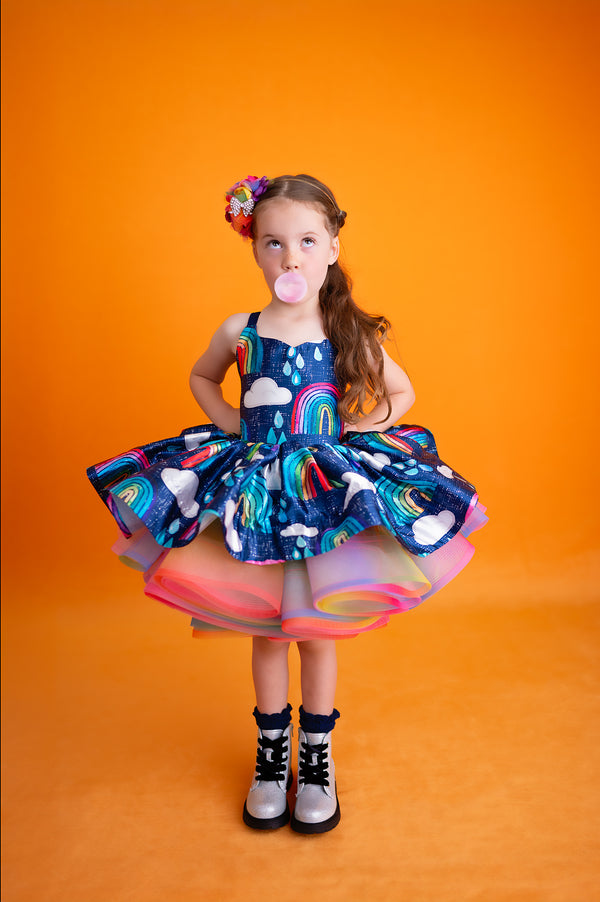 Traveling Rental Dress {Color Project}: The "RAINBOW BRITE" Shortie Dress: size 5, fits 3-7