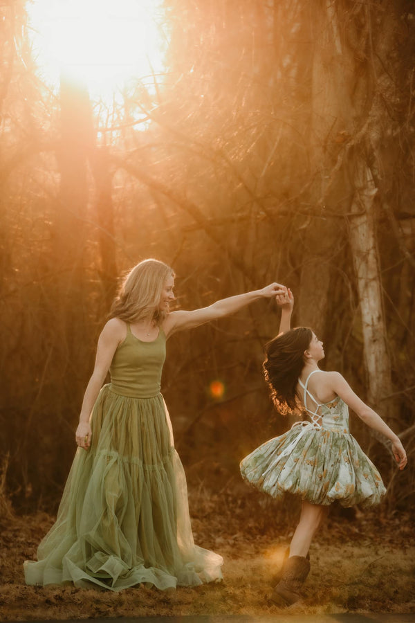 Traveling Rental Dress: The "Green Fairy" Collection: 2 Dresses + 2 Headbands: Size 16 and Size 12
