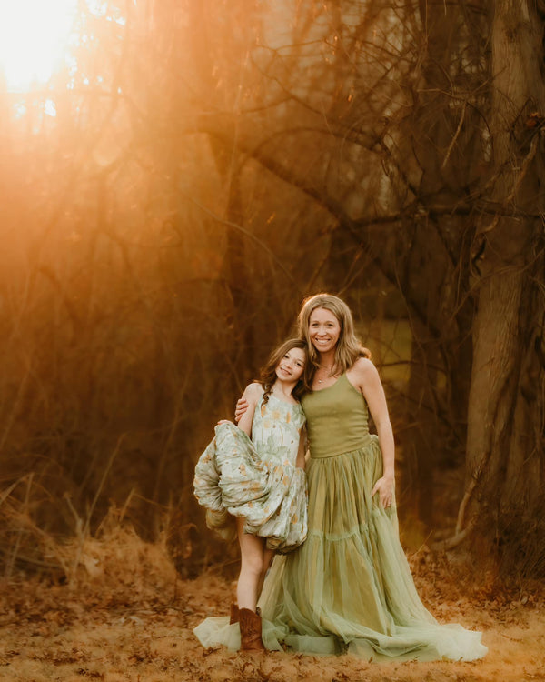 RETIRED RENTAL CLEARANCE SALE: The "Green Fairy" Floral Shortie: Size 12, fits 8-14