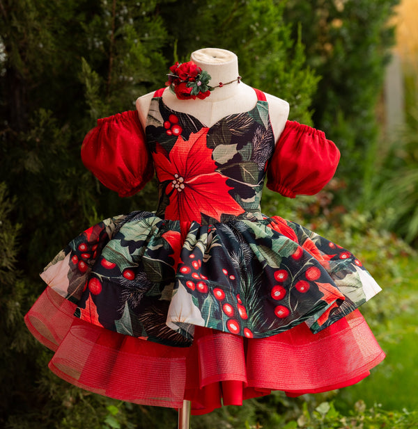 RTS Sale: Size 6, fits 4-8: 'Poinsettia'