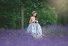 6th Annual Clearance Sale: RETIRED RENTAL: The Asher Gown in GREY WITH a Tutu SEWN IN: Size 12, fits 8-14 +