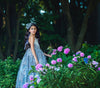 6th Annual Clearance Sale: RETIRED RENTAL: The Asher Gown in GREY WITH a Tutu SEWN IN: Size 12, fits 8-14 +