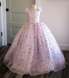 RESERVED for Little Dreamers INSIDERS: Traveling Rental Dress: "Lavender Stars" with Cotton Candy Waterfall Overlay (REMOVABLE): Size 8, fits 6-10