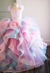 RESERVED for Little Dreamers INSIDERS: Traveling Rental Dress: "Lavender Stars" with Cotton Candy Waterfall Overlay (REMOVABLE): Size 8, fits 6-10