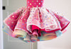 RESERVED for Little Dreamers INSIDERS: Traveling Rental Dress: "Hot Pink RAINBOW Polka Dot": REVERSIBLE: Size 6, fits 4-8