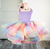 RESERVED for Little Dreamers INSIDERS: Traveling Rental Dress: "Lavender RAINBOW Polka Dot": REVERSIBLE: Size 6, fits 4-8