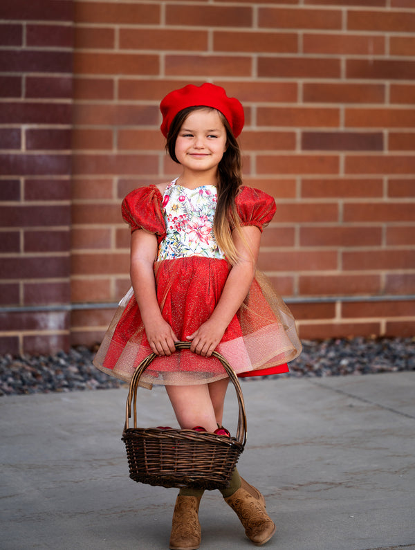 Pre-Order: The Poinsettia Dress with Glitter Skirt