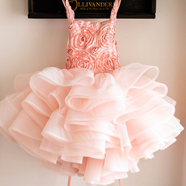 CLEARANCE: 3D Blush Rosette: Upside Down Petal Style: MAX FULL: Size 10, fits 8-12