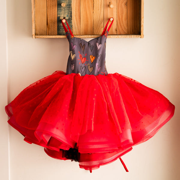 Vintage Hearts: REVERSIBLE V-Day Dress: Size 6, fits 2-10: READY TO SHIP