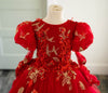 6th Annual Clearance Sale:BRAND NEW: The Clara Gown in Red and Gold