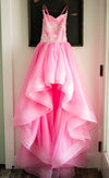 Traveling Rental Dress: "Pink Barbie Hi-Low": Size 12, fits sizes 8-petite 16