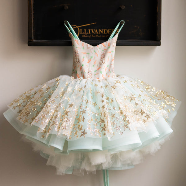 READY to SHIP: Mint Bunnies and Carrots: REVERSIBLE: Size 3: fits 1-5