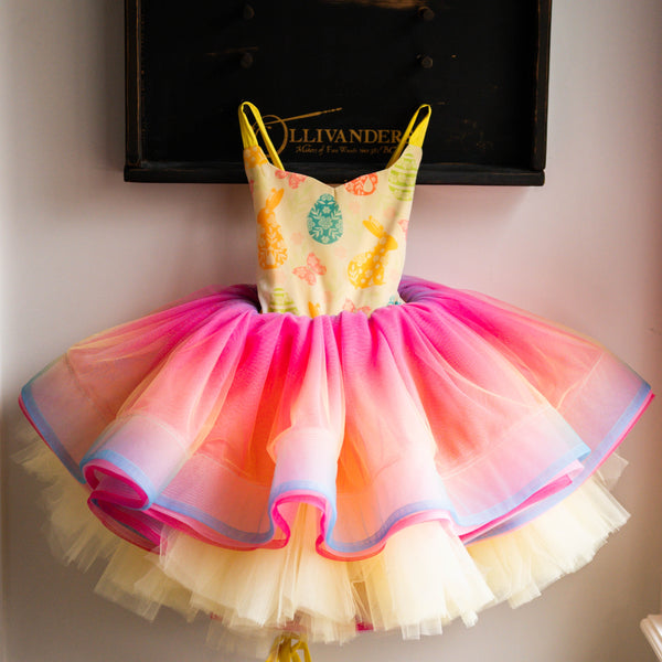 READY to SHIP: Easter Rainbow: REVERSIBLE: Size 8, fits 6-10+