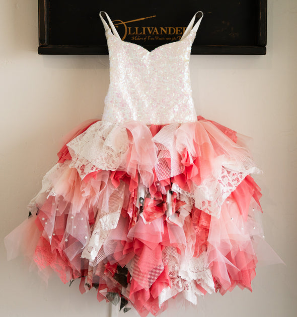 READY to SHIP SALE: Iridescent Coral Boho Fairy Dress: Size 5, fits 3-7 +