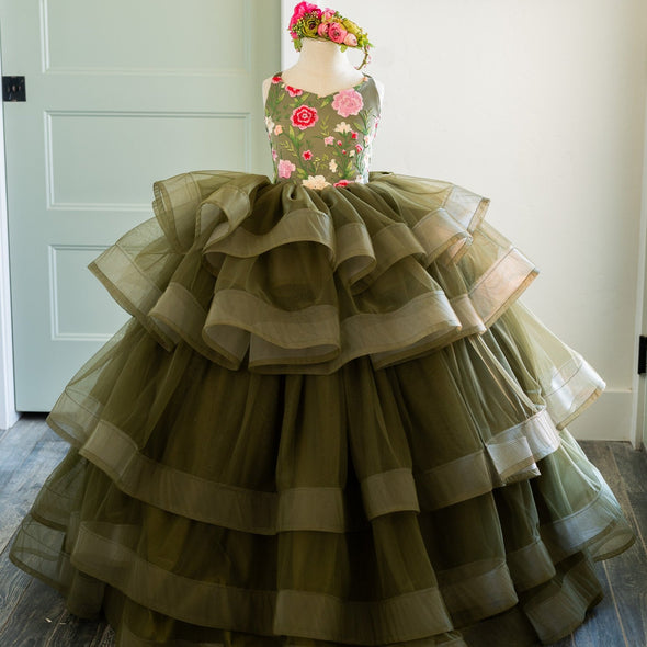 Traveling Rental Dress: The "Olive You" Gown: size 7, fits 5-9 +