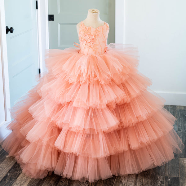 RETIRED RENTAL CLEARANCE SALE: The "Princess Peach" Gown: Size 8, fits 6-10