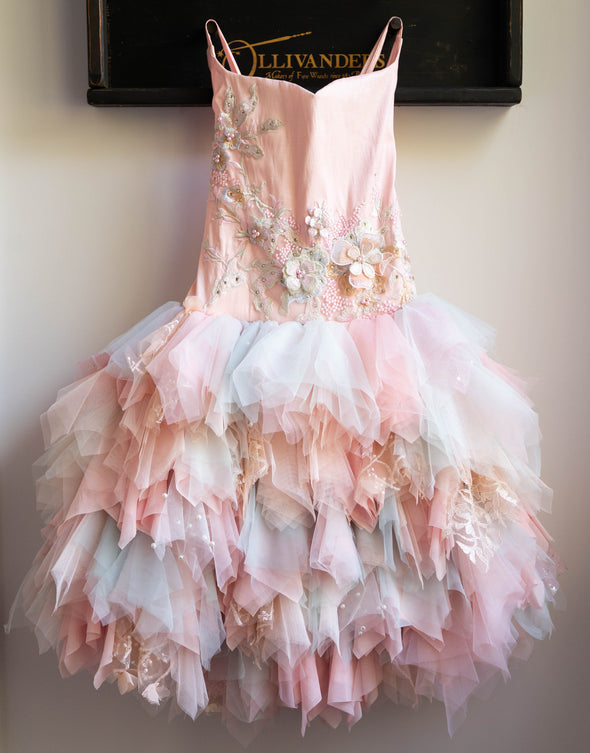 READY to SHIP SALE: "Dancing Queen" Baby Blue and Blush Boho Fairy Dress: Size 14, fits 10-16 +