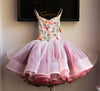 READY to SHIP SALE: Fall Floral: Olive and Blush with Pearls: Flip Dress: R E V E R S I B L E: Size 7, fits 5-9 +