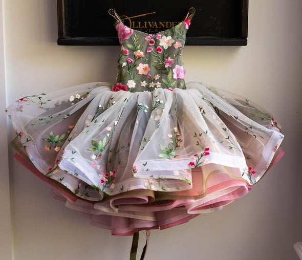 READY to SHIP SALE: Fall Floral: Olive and Blush: Flip Dress: R E V E R S I B L E: Size 5, fits 3-7 +