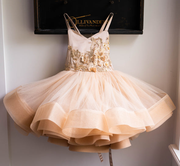 READY to SHIP SALE: Gold Glitter Goddess: Size 6, fits 4-8