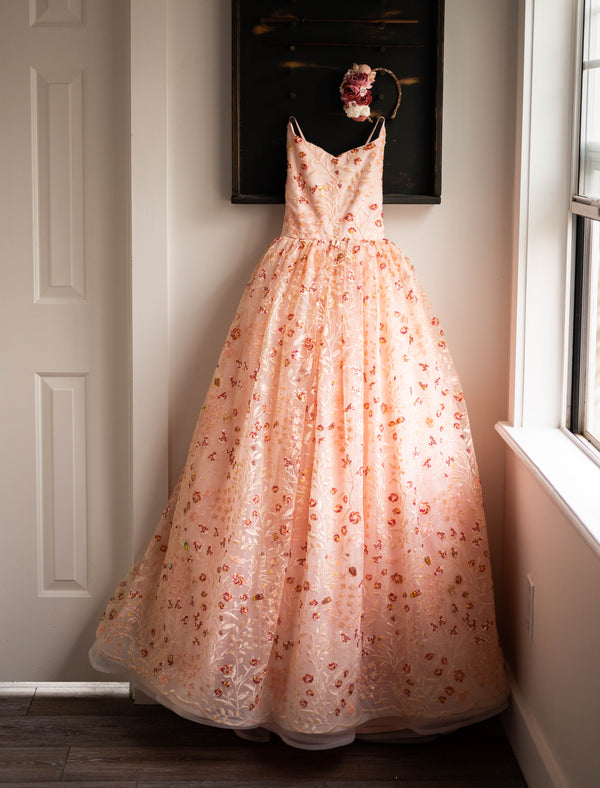 Traveling Rental Dress: Peach Blossom: Size 12, fits 10-16