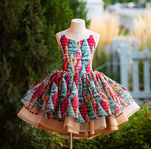 READY to SHIP Sale: Size 8, fits 6-10: 'Sugar Frosted Trees'