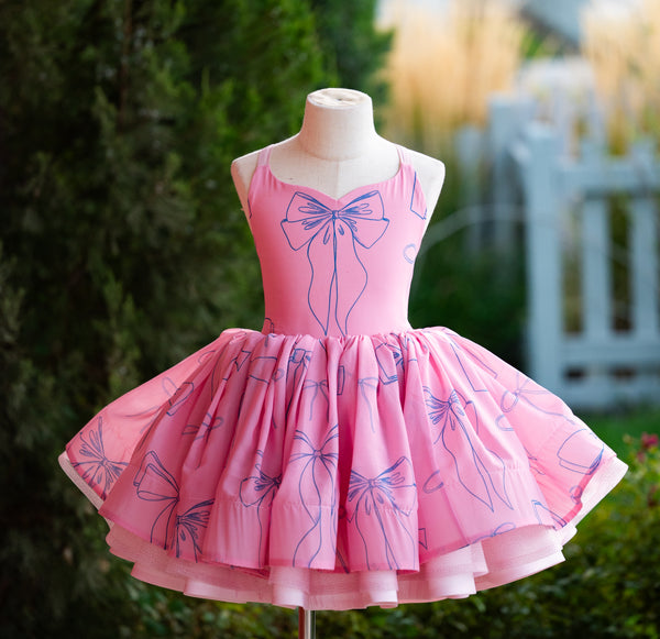 RTS Sale: Barbie in Blue Bows: size 6, fits 4-8