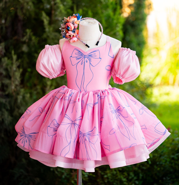 READY to SHIP: Barbie in Blue Bows: size 6, fits 4-8