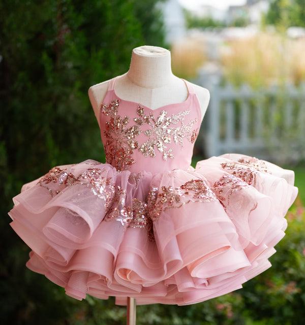 Traveling Rental Dress: The 'Pink Glitter' Shortie: size 3T, fits 1-5