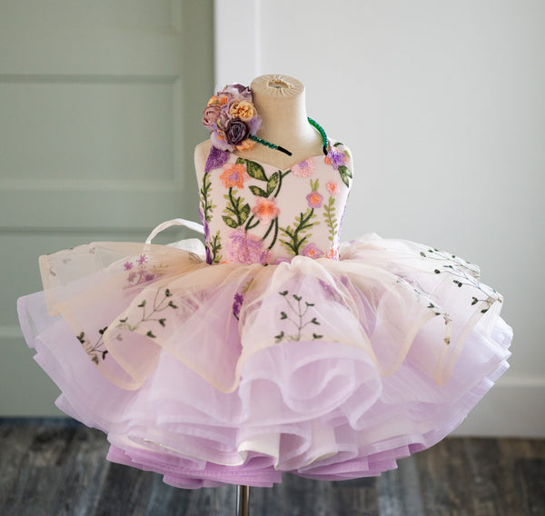 RETIRED RENTAL CLEARANCE SALE: Lavender Floral Shortie Dress: Size 3, fits 1-5